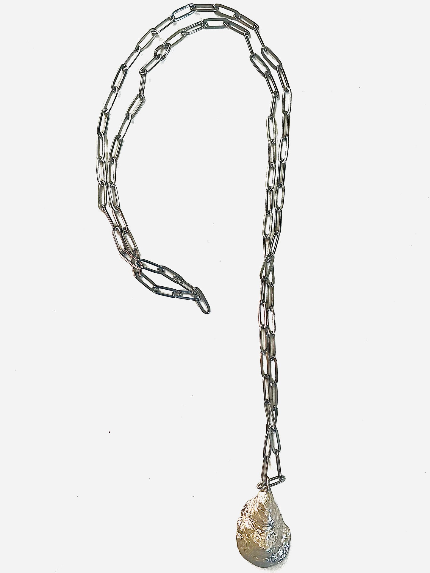 Sterling Silver Oyster Pendant on Chain Necklace