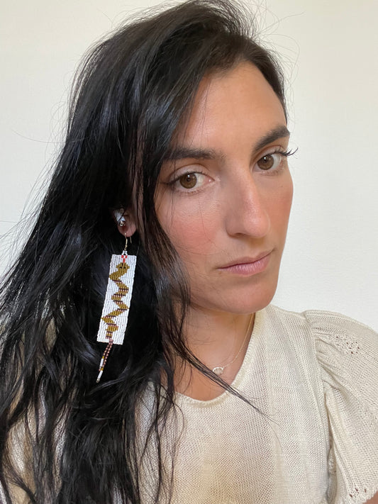 Snake Blocks - Tawny/ White